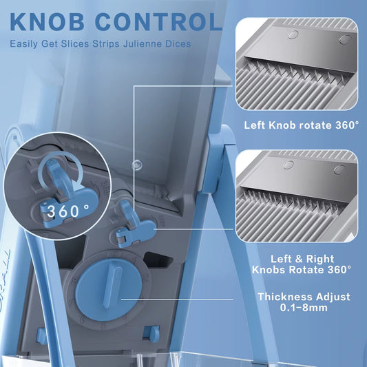 Multi-Functional Foldable Kitchen Slicer – Magnetic Grip & Adjustable Blades