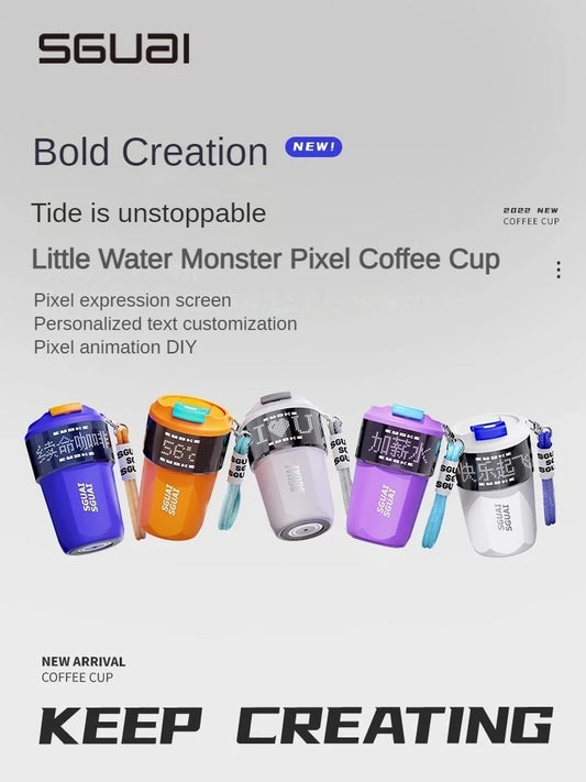 Little Water Monster Smart Coffee Cup 316 Stainless Steel Heat Insulating Cup Female Cold Keeping Accompanying Water Cup Male