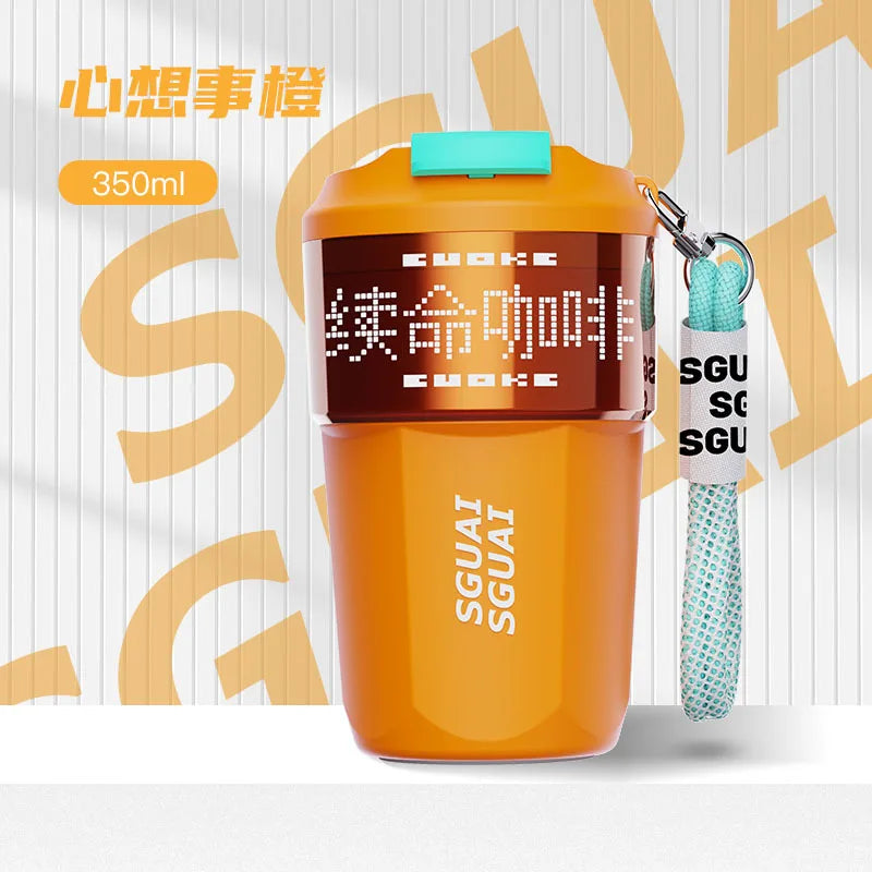 Little Water Monster Smart Coffee Cup 316 Stainless Steel Heat Insulating Cup Female Cold Keeping Accompanying Water Cup Male